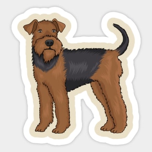 Airedale terrier dog cartoon illustration Sticker